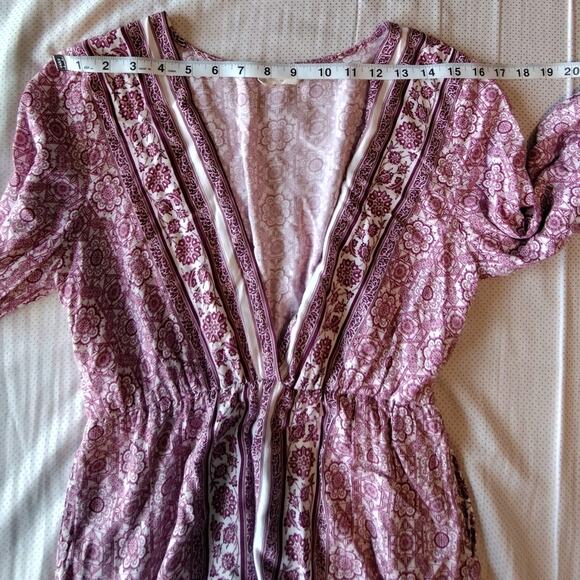 Altar’d State Women's Medium Bell Sleeve Boho Romper With Pockets Flowy - Picture 7 of 11